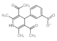 1,1-(2,6-dimethyl-4-(3-nitrophenyl)-1,4-dihydropyridine-3,5-diyl)diethanone structure