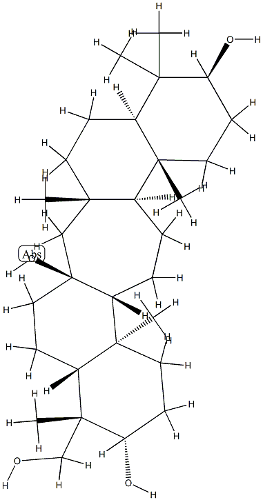 (22S)-C(14a)-Homo-27-norgammacerane-3β,14β,21α,29-tetrol structure