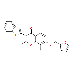 3-(benzo[d]thiazol-2-yl)-2,8-dimethyl-4-oxo-4H-chromen-7-yl furan-2-carboxylate Structure