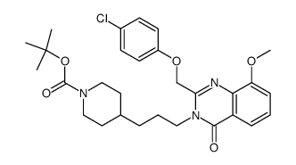 1-Piperidinecarboxylic acid,4-[3-[2-[(4-chlorophenoxy)methyl]-8-methoxy-4-oxo-3(4H)-quinazolinyl]propyl]-,1,1-dimethylethyl ester结构式