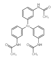 N-[3-bis(3-acetamidophenyl)arsanylphenyl]acetamide structure