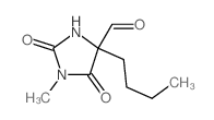4-butyl-1-methyl-2,5-dioxo-imidazolidine-4-carbaldehyde structure