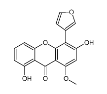 4-(3-Furanyl)-3,8-dihydroxy-1-methoxy-9H-xanthen-9-one结构式