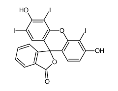 3',6'-dihydroxy-2',4',5'-triiodo-spiro[phthalan-1,9'-xanthen]-3-one结构式