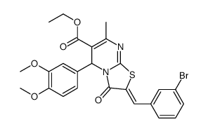 ethyl 2-[(3-bromophenyl)methylidene]-5-(3,4-dimethoxyphenyl)-7-methyl-3-oxo-5H-[1,3]thiazolo[3,2-a]pyrimidine-6-carboxylate结构式