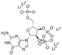 Guanosine 5'-phosphoric acid-3'-diphosphoric acid pentalithium salt Structure
