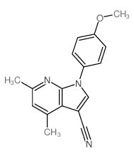 1H-Pyrrolo[2,3-b]pyridine-3-carbonitrile,1-(4-methoxyphenyl)-4,6-dimethyl-结构式