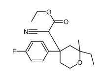 ethyl 2-cyano-2-[2-ethyl-4-(4-fluorophenyl)-2-methyloxan-4-yl]acetate结构式