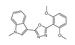 1H-Indole,3-[5-(2,6-dimethoxyphenyl)-1,3,4-oxadiazol-2-yl]-1-methyl-(9CI) Structure