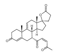 17β-hydroxy-7α-(cis-4'-oxo-pent-2'-enoyl)-3-oxo-pregna-4,9(11)-diene-21-carboxylic acid γ-lactone Structure