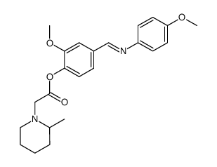 (2-Methyl-piperidin-1-yl)-acetic acid 2-methoxy-4-{[(E)-4-methoxy-phenylimino]-methyl}-phenyl ester结构式