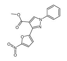 3-(5-nitro-furan-2-yl)-1-phenyl-1H-pyrazole-4-carboxylic acid methyl ester结构式