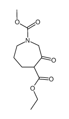 (+-)-Ethyl-1-methoxycarbonyl-3-oxoperhydroazepin-4-carboxylat结构式