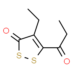 3H-1,2-Dithiol-3-one,4-ethyl-5-(1-oxopropyl)-(9CI)结构式