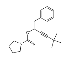 5,5-dimethyl-1-phenylhex-3-yn-2-yl pyrrolidine-1-carbimidate结构式