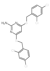 2-Pyrimidinamine,4,6-bis[[(2,4-dichlorophenyl)methyl]thio]-结构式