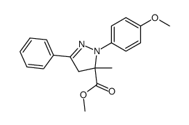 2-(4-methoxy-phenyl)-3-methyl-5-phenyl-3,4-dihydro-2H-pyrazole-3-carboxylic acid methyl ester结构式