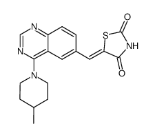 5-{[4-(4-methylpiperidin-1-yl)quinazolin-6-yl]methylene}-1,3-thiazolidine-2,4-dione Structure