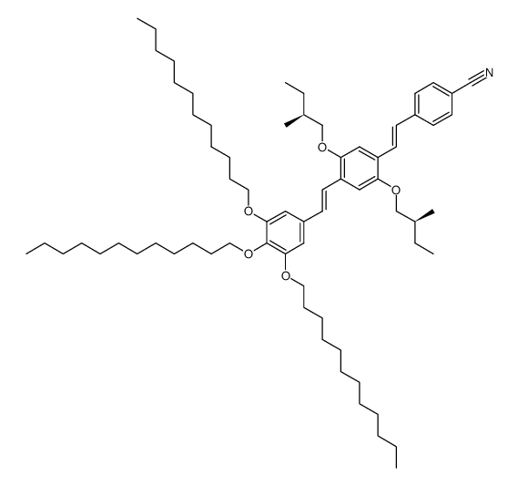 (E,E)-4-[4-(3,4,5-tris-{dodecyloxy}styryl)-2,5-bis[(S)-2-methylbutoxy]styryl]phenylnitrile Structure