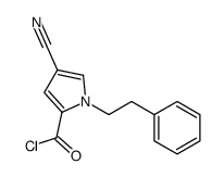 4-cyano-1-(2-phenylethyl)pyrrole-2-carbonyl chloride Structure