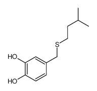4-(3-methylbutylsulfanylmethyl)benzene-1,2-diol结构式