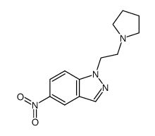5-nitro-1-(2-(pyrrolidin-1-yl)ethyl)-1H-indazole结构式
