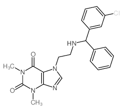 1H-Purine-2,6-dione, 3,7-dihydro-7-(2-(((3-chlorophenyl)phenylmethyl)amino)ethyl)-1,3-dimethyl- Structure