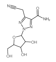 5-(cyanomethyl)-2-[3,4-dihydroxy-5-(hydroxymethyl)oxolan-2-yl]triazole-4-carboxamide结构式