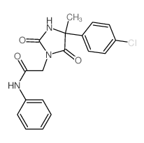 2-[4-(4-chlorophenyl)-4-methyl-2,5-dioxo-imidazolidin-1-yl]-N-phenyl-acetamide结构式