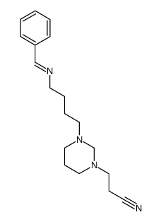 3-(3-(4-(benzylideneamino)butyl)tetrahydropyrimidin-1(2H)-yl)propanenitrile Structure