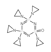 1l4-1,2,4,6,3,5-Thiatriazadiphosphorine,1,3,3,5,5-pentakis(1-aziridinyl)-3,3,5,5-tetrahydro-, 1-oxide (9CI)结构式