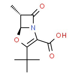 4-Oxa-1-azabicyclo[3.2.0]hept-2-ene-2-carboxylicacid,3-(1,1-dimethylethyl)-6-methyl-7-oxo-,cis-(9CI) Structure