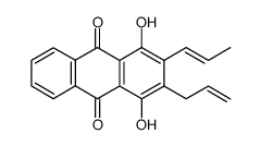 1,4-dihydroxy-2-(prop-1'-enyl)-3-(prop-2''-enyl)anthraquinone Structure