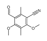 Benzonitrile, 3-formyl-4,6-dimethoxy-2,5-dimethyl- (9CI)结构式