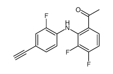 1-[2-(4-ethynyl-2-fluoroanilino)-3,4-difluorophenyl]ethanone结构式