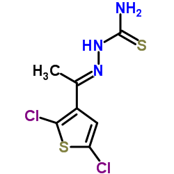 2-[1-(2,5-DICHLORO-3-THIENYL)ETHYLIDENE]-1-HYDRAZINECARBOTHIOAMIDE结构式
