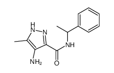 4-amino-5-methyl-N-(1-phenylethyl)-1H-pyrazole-3-carboxamide结构式