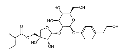 4-(2-hydroxyethyl)phenyl 5-O-((2S)-2-methylbutyryl)-β-D-apiofuranosyl(1->2)-β-D-glucopyranoside Structure