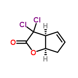 (3aS,6aR)-3,3-Dichloro-3,3a,6,6a-tetrahydro-2H-cyclopenta[b]furan-2-one Structure