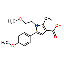 1-(2-Methoxyethyl)-5-(4-methoxyphenyl)-2-methyl-1H-pyrrole-3-carboxylic acid结构式