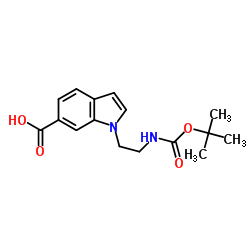 1-(2-tert-Butoxycarbonylamino-ethyl)-1H-indole-6-carboxylic acid Structure