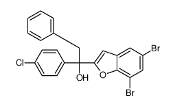 1-(4-chlorophenyl)-1-(5,7-dibromo-1-benzofuran-2-yl)-2-phenylethanol结构式