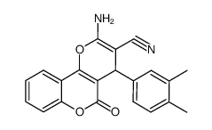 2-amino-4-(3,4-dimethylphenyl)-5-oxo-4,5-dihydropyrano[3,2-c]chromene-3-carbonitrile结构式