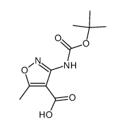 3-tert-Butoxycarbonylamino-5-methyl-isoxazole-4-carboxylic acid结构式
