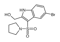 (5-bromo-3-pyrrolidin-1-ylsulfonyl-1H-indol-2-yl)methanol结构式