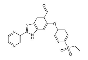 5-carbaldehyde-6-((6-(ethylsulfonyl)pyridin-3-yl)oxy)-2-pyrazin-2-yl-1H-benzimidazole Structure