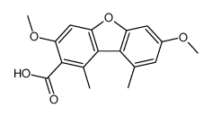 3,7-dimethoxy-1,9-dimethyldibenzofuran-2-carboxylic acid结构式