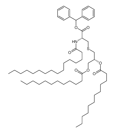 N-palmitoyl-S-[2(R),3-dilauroyloxypropyl]-(L)-cysteine-benzhydryl ester结构式