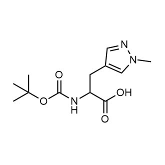 2-((Tert-butoxycarbonyl)amino)-3-(1-methyl-1H-pyrazol-4-yl)propanoic acid structure