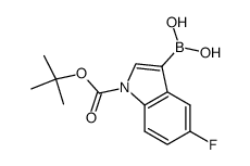 [1-(tert-butoxycarbonyl)-5-fluoro-1H-indol-3-yl]boronic acid结构式